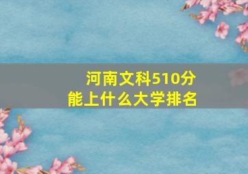 河南文科510分能上什么大学排名