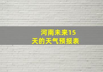 河南未来15天的天气预报表