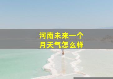 河南未来一个月天气怎么样