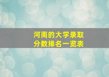 河南的大学录取分数排名一览表