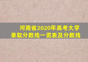 河南省2020年高考大学录取分数线一览表及分数线