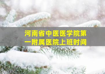 河南省中医医学院第一附属医院上班时间