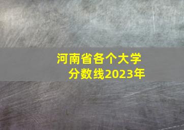 河南省各个大学分数线2023年