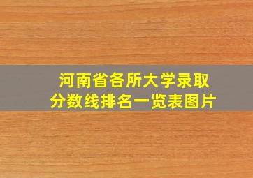 河南省各所大学录取分数线排名一览表图片