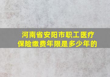 河南省安阳市职工医疗保险缴费年限是多少年的