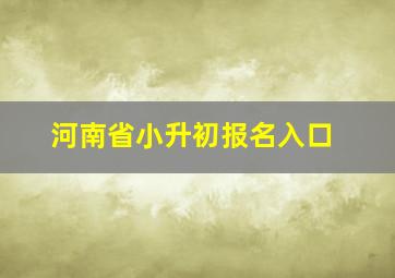 河南省小升初报名入口