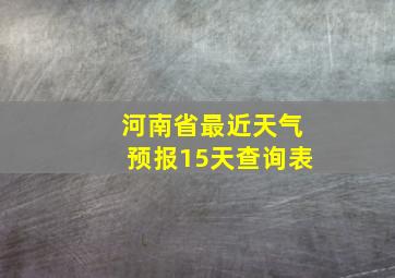 河南省最近天气预报15天查询表