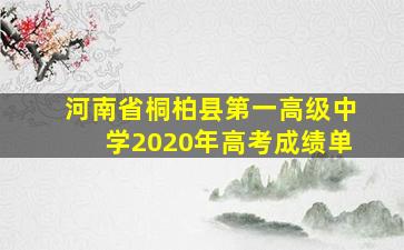 河南省桐柏县第一高级中学2020年高考成绩单