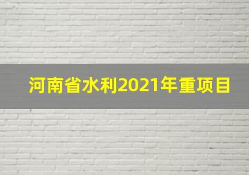 河南省水利2021年重项目