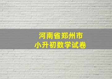 河南省郑州市小升初数学试卷