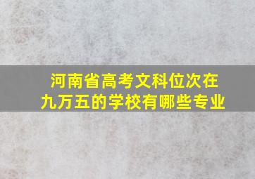 河南省高考文科位次在九万五的学校有哪些专业