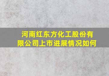 河南红东方化工股份有限公司上市进展情况如何