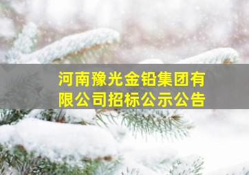 河南豫光金铅集团有限公司招标公示公告