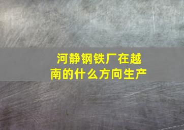 河静钢铁厂在越南的什么方向生产