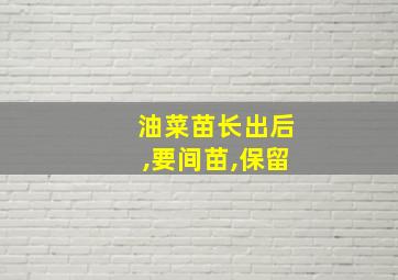 油菜苗长出后,要间苗,保留