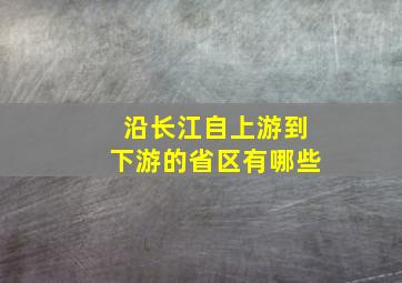 沿长江自上游到下游的省区有哪些