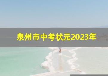 泉州市中考状元2023年