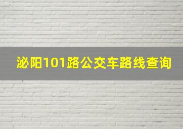 泌阳101路公交车路线查询