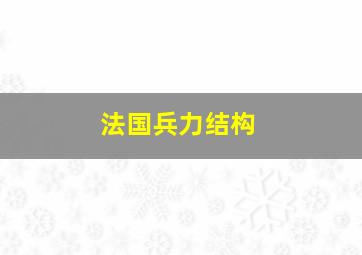 法国兵力结构