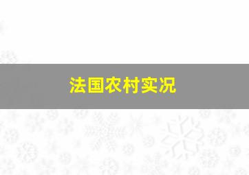 法国农村实况