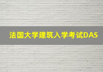 法国大学建筑入学考试DAS