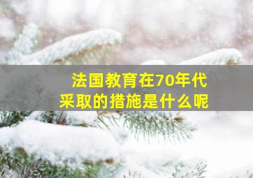 法国教育在70年代采取的措施是什么呢