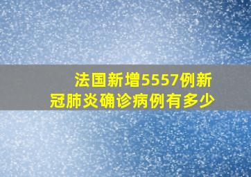 法国新增5557例新冠肺炎确诊病例有多少