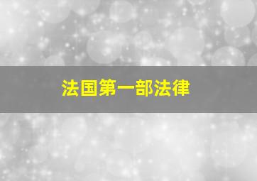 法国第一部法律