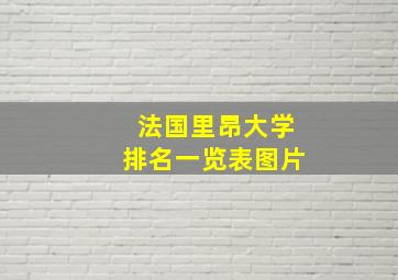 法国里昂大学排名一览表图片