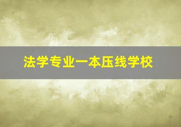 法学专业一本压线学校