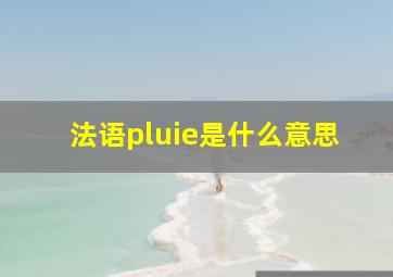 法语pluie是什么意思