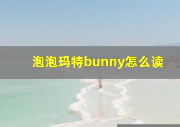 泡泡玛特bunny怎么读