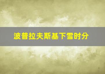 波普拉夫斯基下雪时分