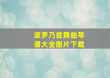 波罗乃兹舞曲琴谱大全图片下载