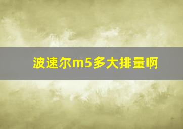 波速尔m5多大排量啊