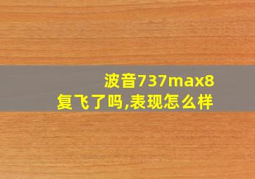 波音737max8复飞了吗,表现怎么样