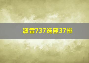 波音737选座37排