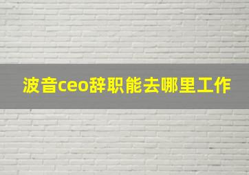 波音ceo辞职能去哪里工作