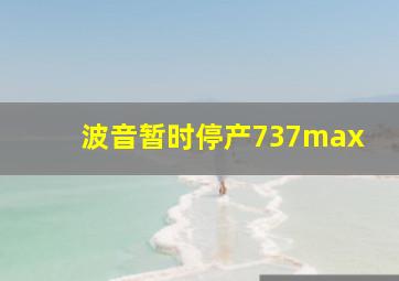 波音暂时停产737max