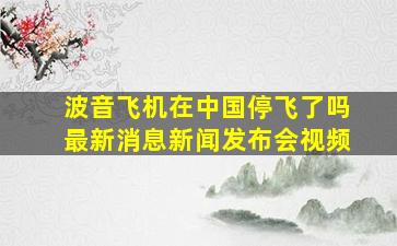 波音飞机在中国停飞了吗最新消息新闻发布会视频