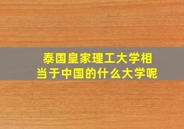 泰国皇家理工大学相当于中国的什么大学呢