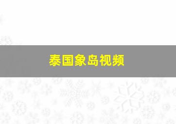 泰国象岛视频