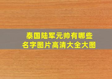 泰国陆军元帅有哪些名字图片高清大全大图