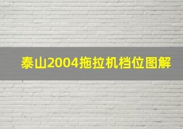 泰山2004拖拉机档位图解