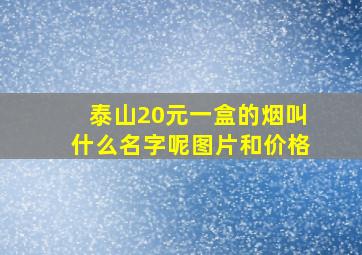 泰山20元一盒的烟叫什么名字呢图片和价格