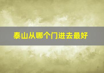 泰山从哪个门进去最好