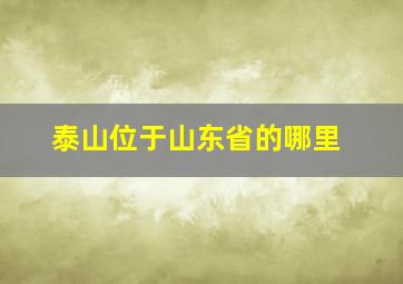 泰山位于山东省的哪里