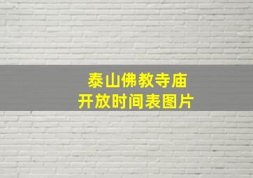 泰山佛教寺庙开放时间表图片