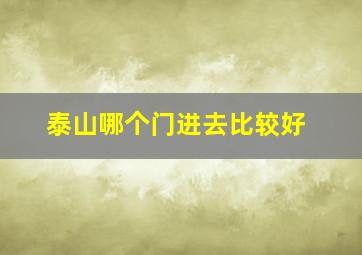 泰山哪个门进去比较好