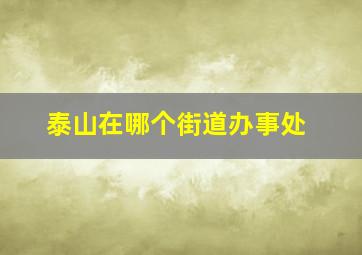 泰山在哪个街道办事处